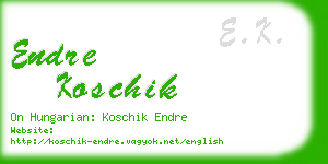 endre koschik business card